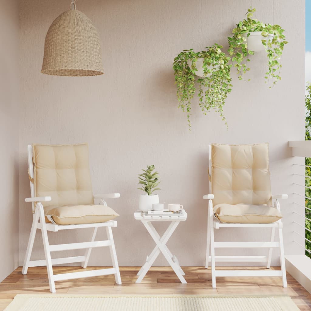 stolehynde med lav ryg 2 stk. oxfordstof beige
