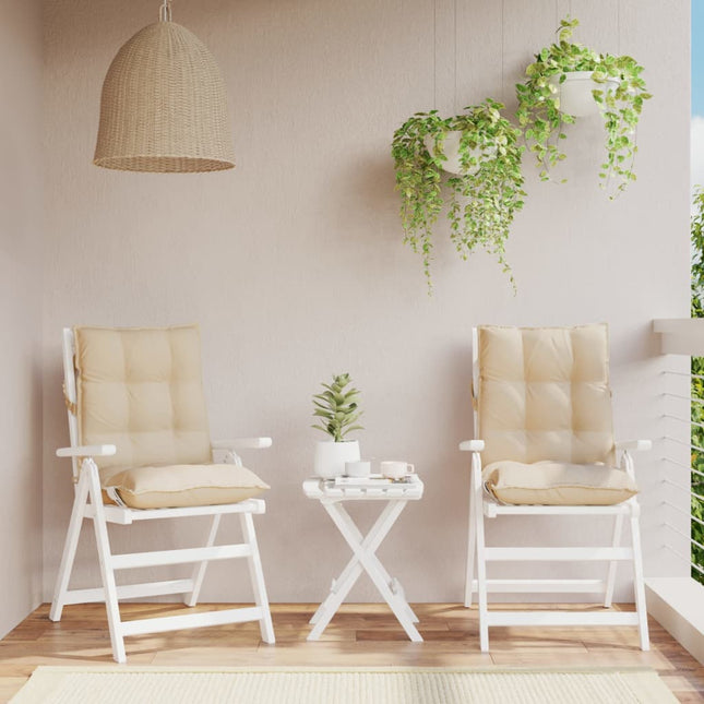 stolehynde med lav ryg 2 stk. oxfordstof beige