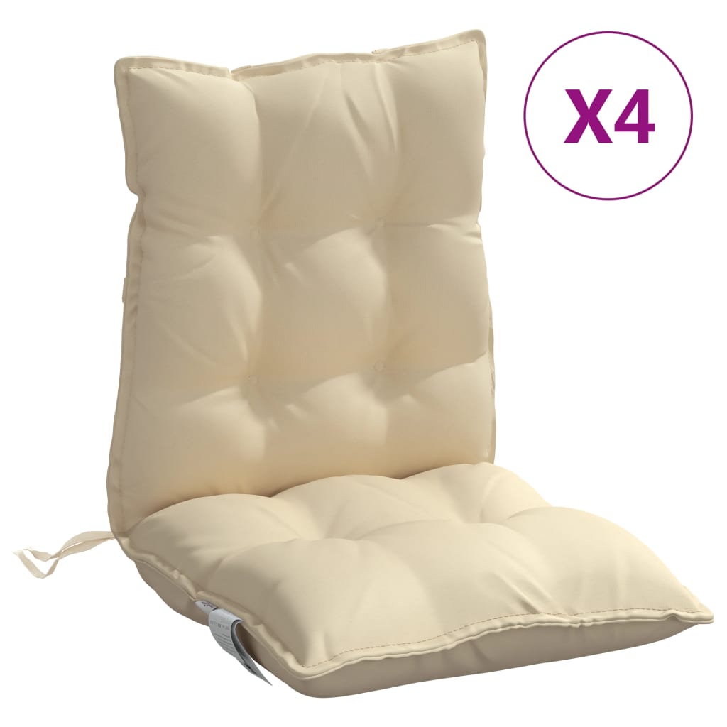 stolehynde med lav ryg 4 stk. oxfordstof beige