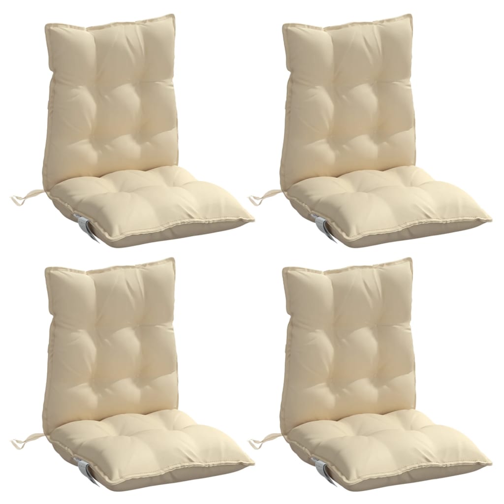 stolehynde med lav ryg 4 stk. oxfordstof beige