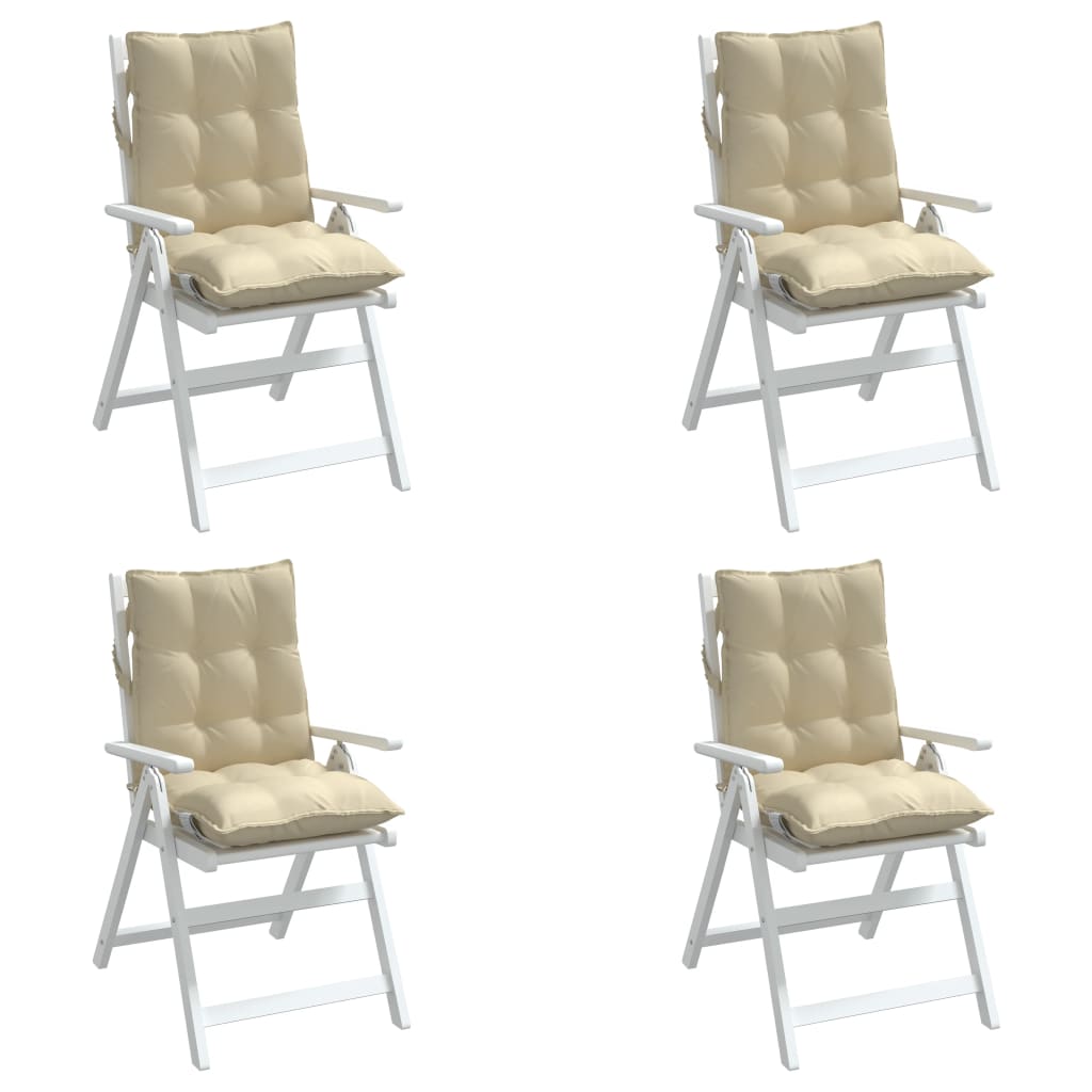 stolehynde med lav ryg 4 stk. oxfordstof beige