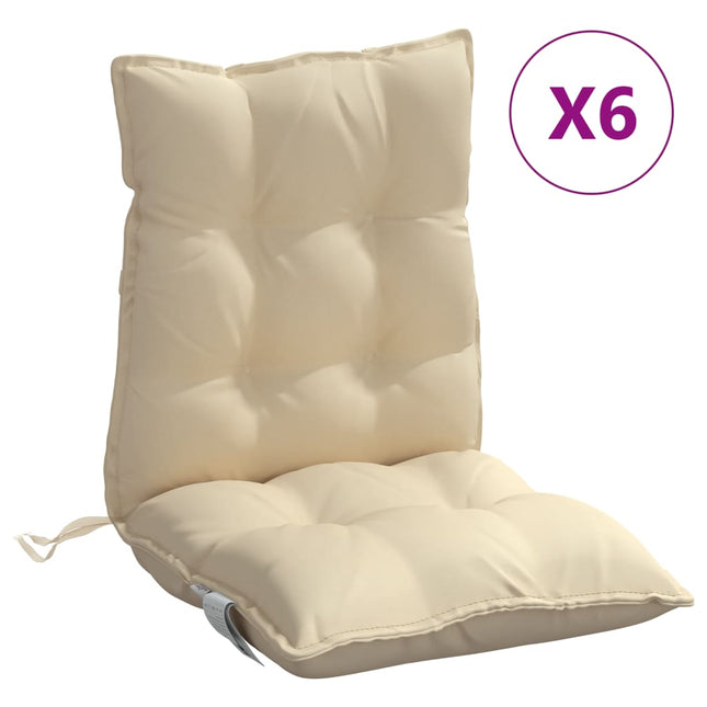 stolehynde med lav ryg 6 stk. oxfordstof beige
