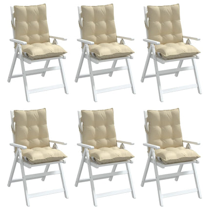 Udendørspude 6 stk. Beige 100 x 50 x 7 cm