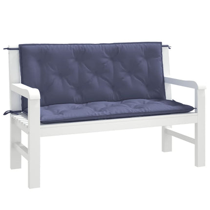 hynder til havebænk 2 stk. 120x50x7 cm oxfordstof marineblå