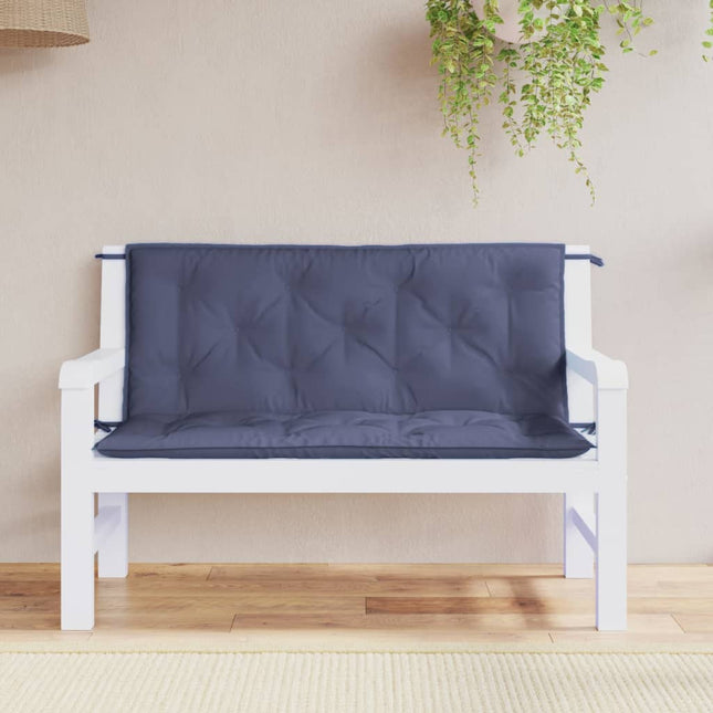 hynder til havebænk 2 stk. 120x50x7 cm oxfordstof marineblå