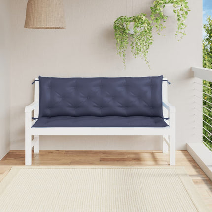 hynder til havebænk 2 stk. 150x50x7 cm oxfordstof marineblå