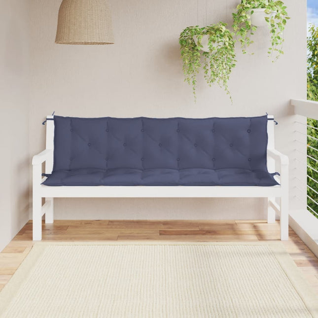 hynder til havebænk 2 stk. 180x50x7 cm oxfordstof marineblå