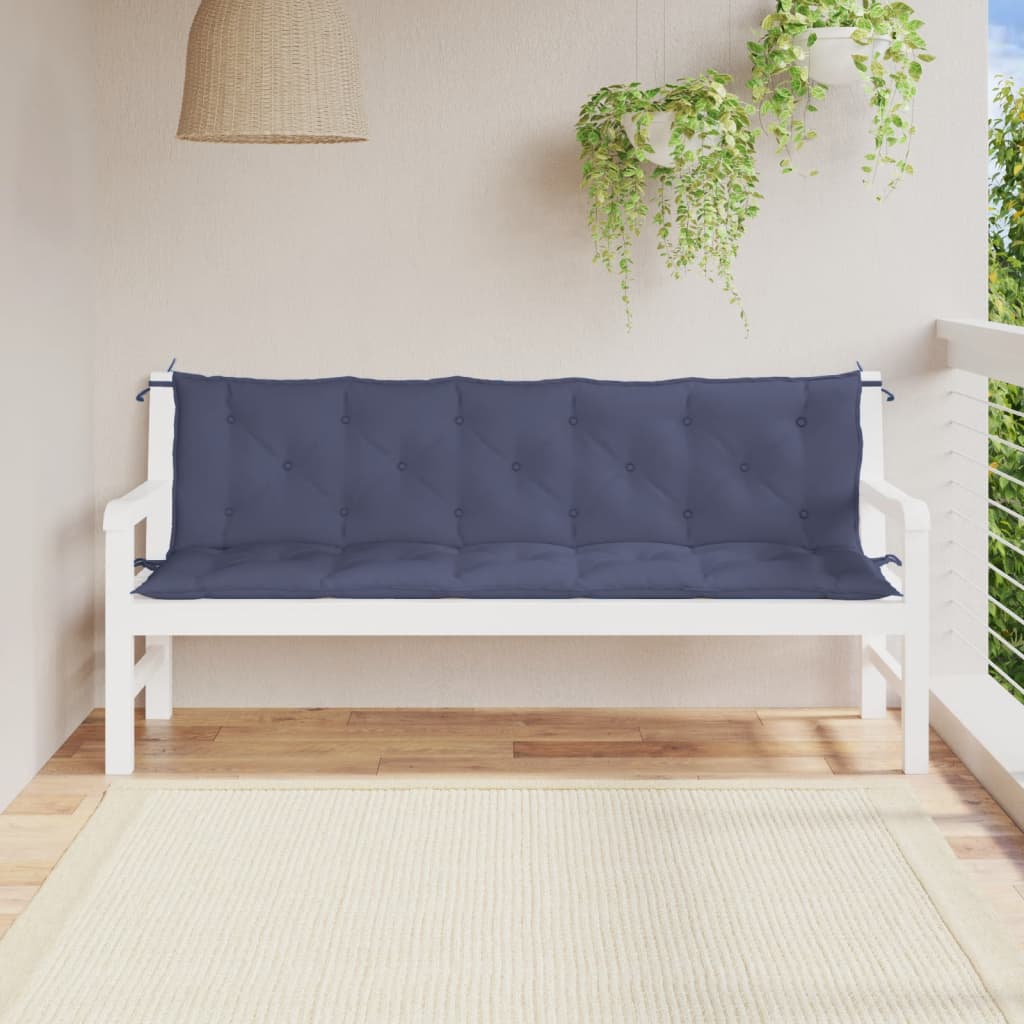 hynder til havebænk 2 stk. 180x50x7 cm oxfordstof marineblå