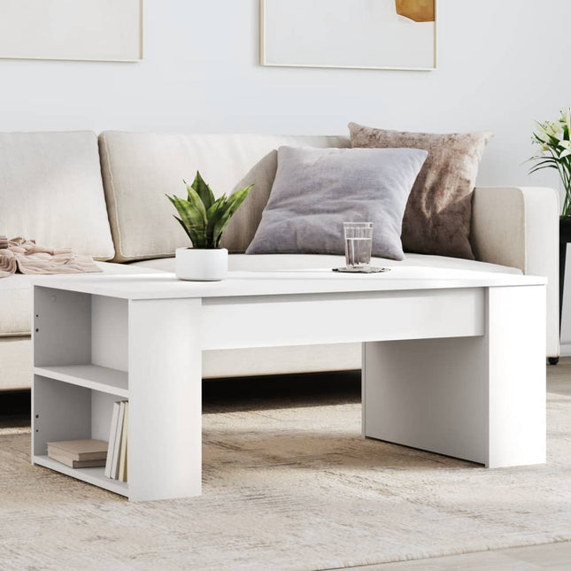 sofabord 102x55x42 cm konstrueret træ hvid