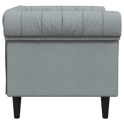 Chesterfield-sofastol stof lysegrå