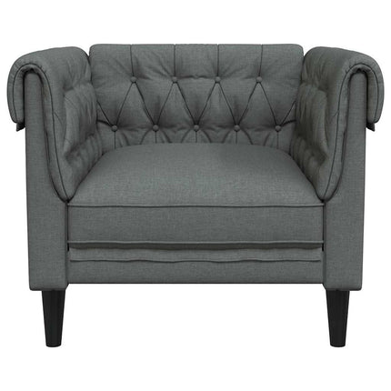 Chesterfield-sofastol stof mørkegrå