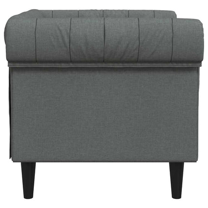 Chesterfield-sofastol stof mørkegrå