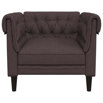Chesterfield-sofastol stof mørkebrun