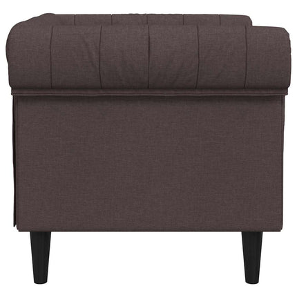 Chesterfield-sofastol stof mørkebrun