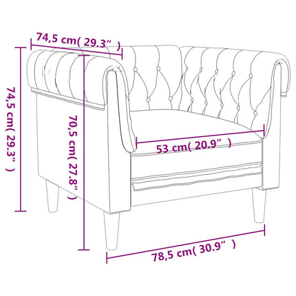 Chesterfield-sofastol stof mørkebrun