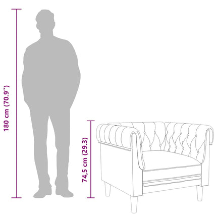 Chesterfield-sofastol stof blå