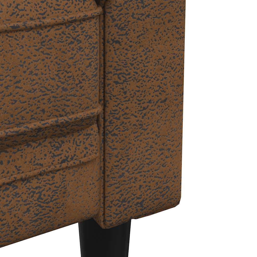 Chesterfield-sofastol stof brun