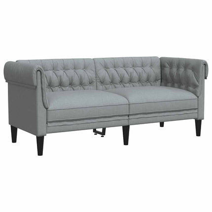 2-personers Chesterfield-sofa stof lysegrå