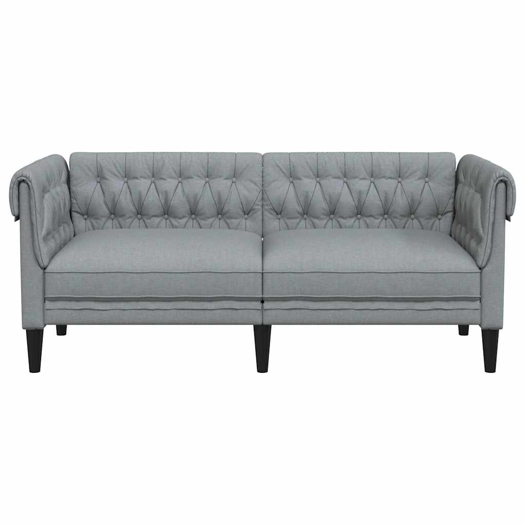 2-personers Chesterfield-sofa stof lysegrå