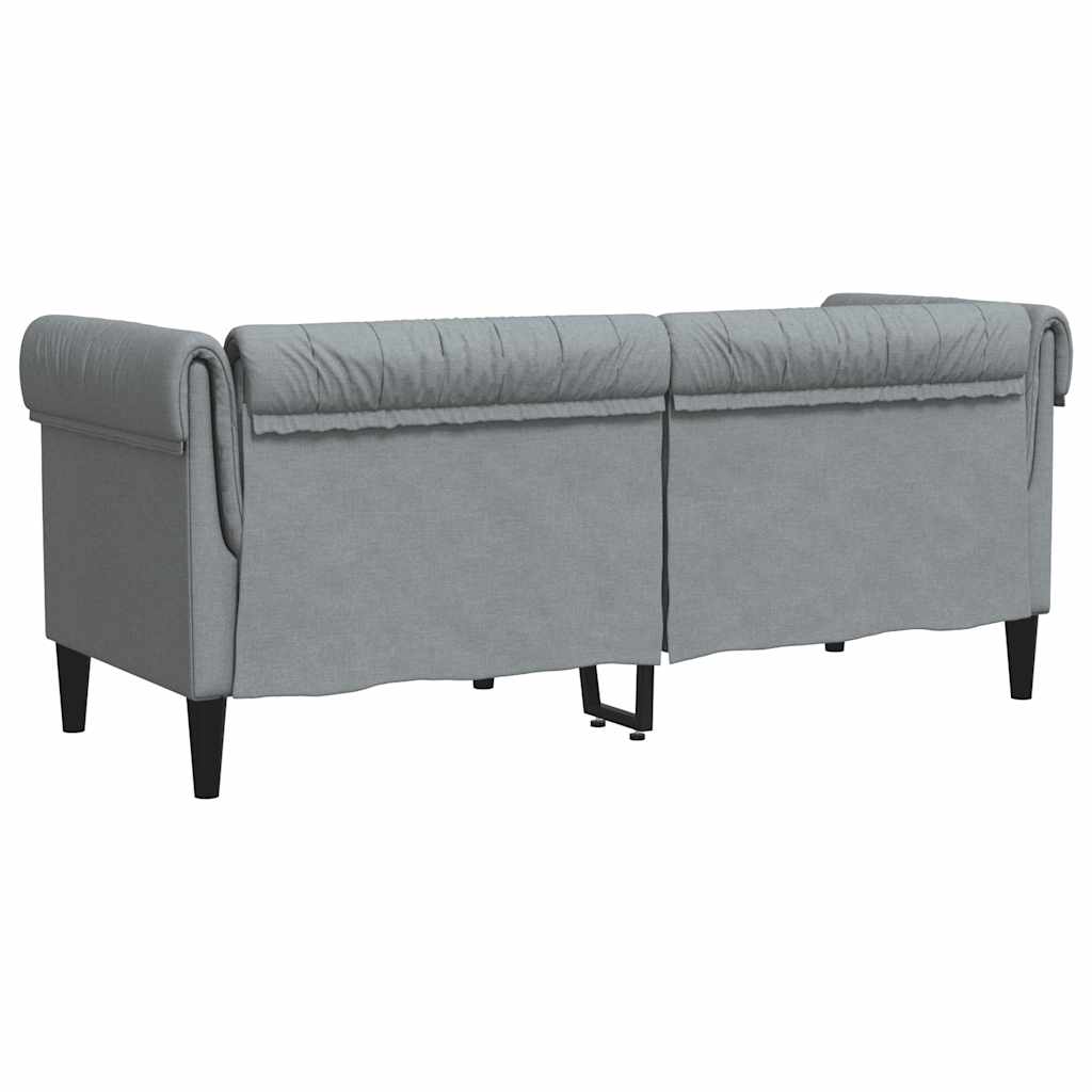 2-personers Chesterfield-sofa stof lysegrå