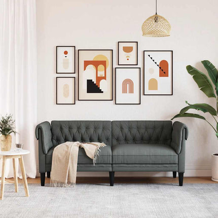 2-personers Chesterfield-sofa stof mørkegrå