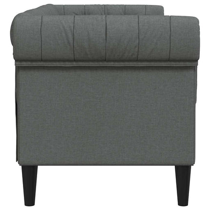 2-personers Chesterfield-sofa stof mørkegrå