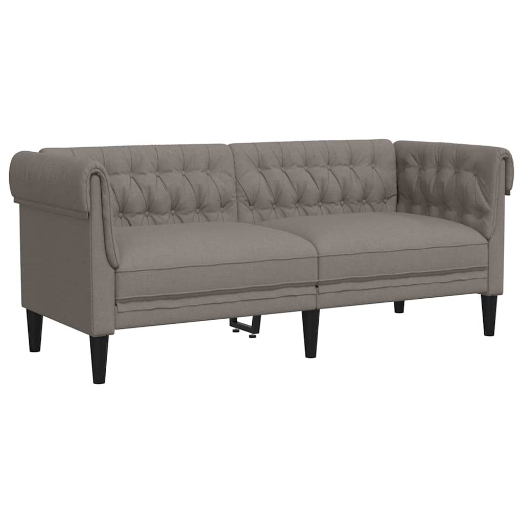 2-personers Chesterfield-sofa stof gråbrun