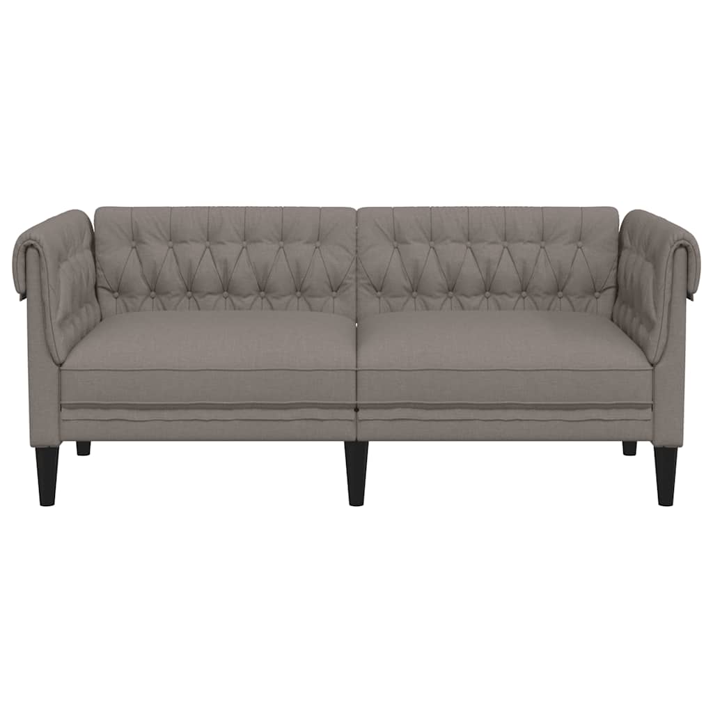 2-personers Chesterfield-sofa stof gråbrun