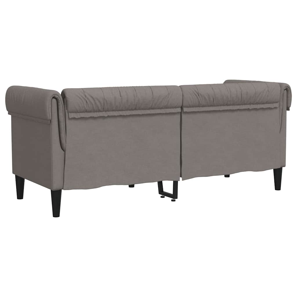 2-personers Chesterfield-sofa stof gråbrun