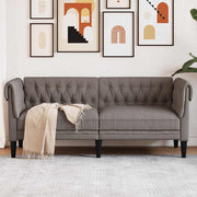 2-personers Chesterfield-sofa stof gråbrun