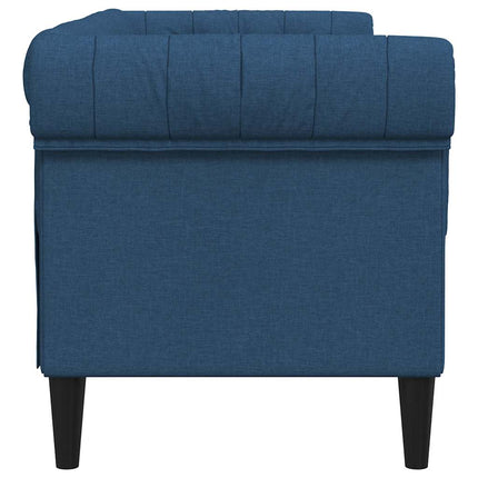 2-personers Chesterfield-sofa stof blå