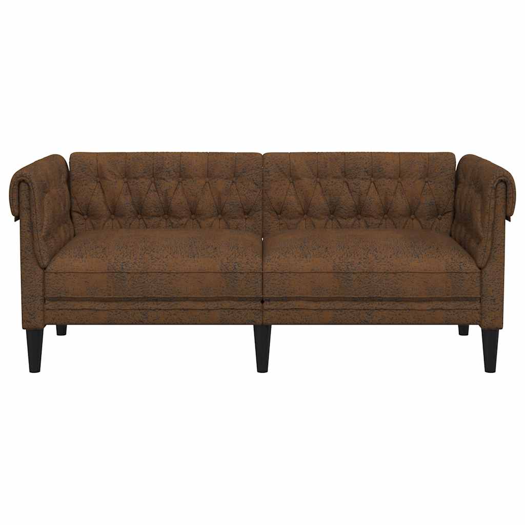 2-personers Chesterfield-sofa stof brun