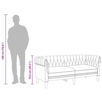 2-personers Chesterfield-sofa stof brun
