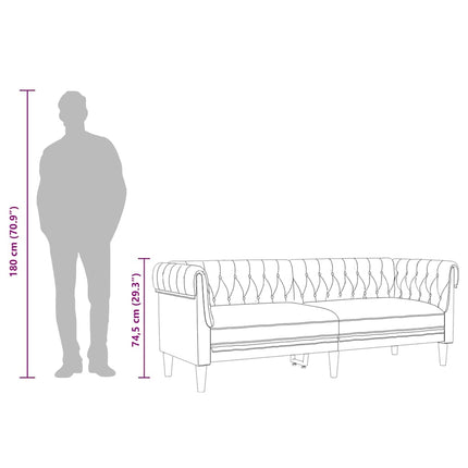 3-personers Chesterfield-sofa stof gråbrun