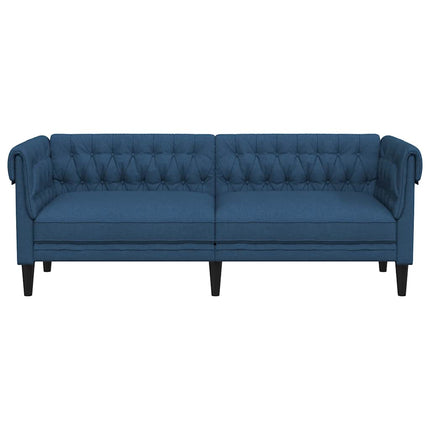 3-personers Chesterfield-sofa stof blå