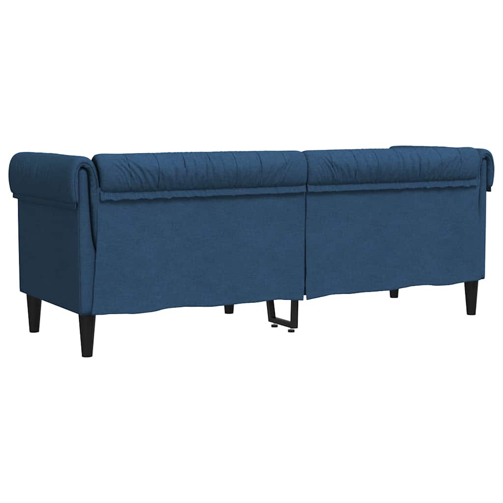 3-personers Chesterfield-sofa stof blå