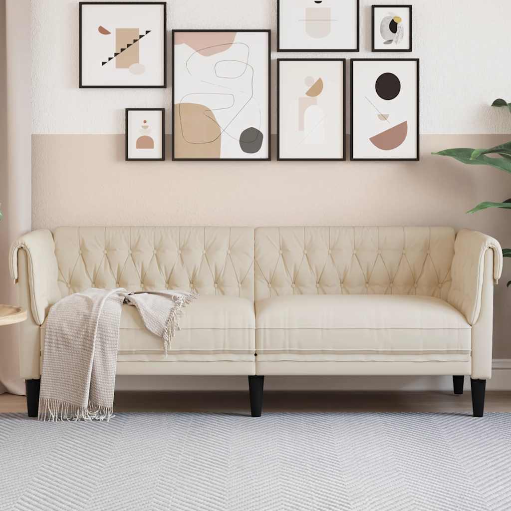 3-personers chesterfieldsofa hør