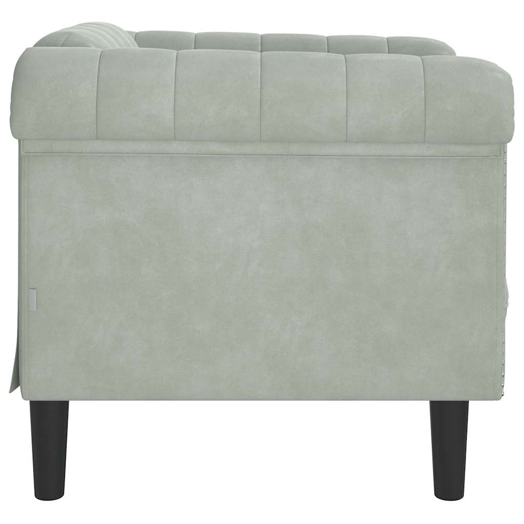 sofastol velour lysegrå