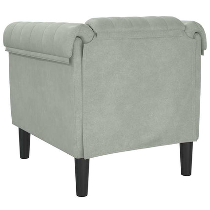 sofastol velour lysegrå