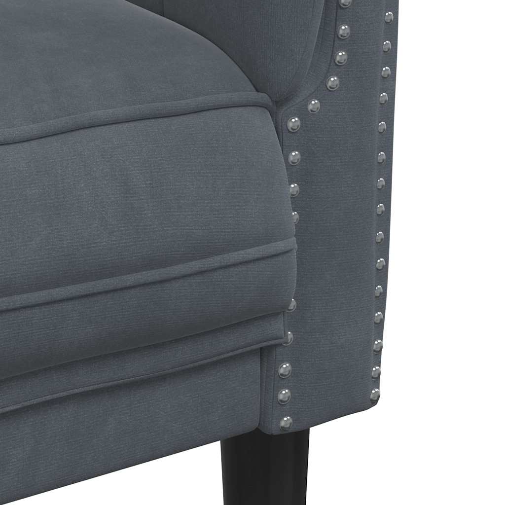 sofastol velour mørkegrå