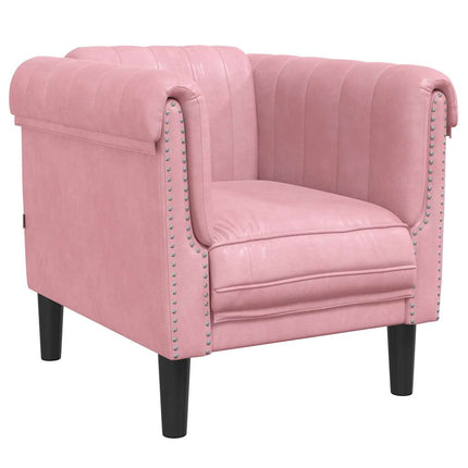 sofastol velour lyserød