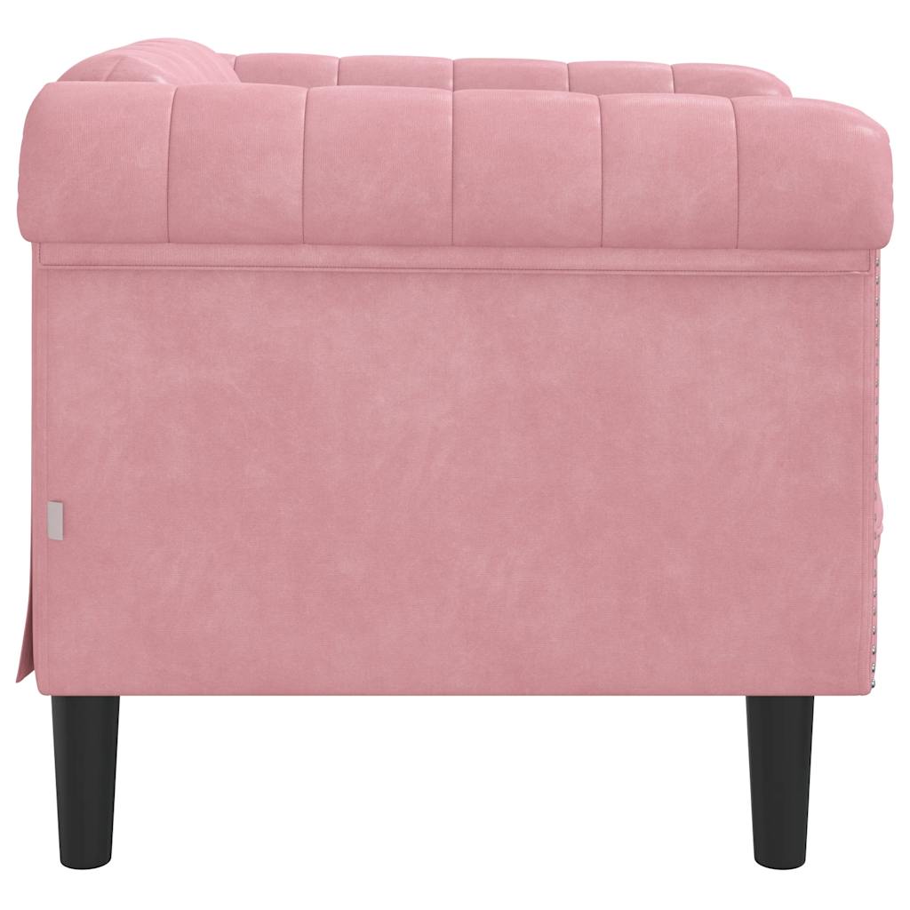 sofastol velour lyserød