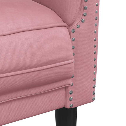 sofastol velour lyserød