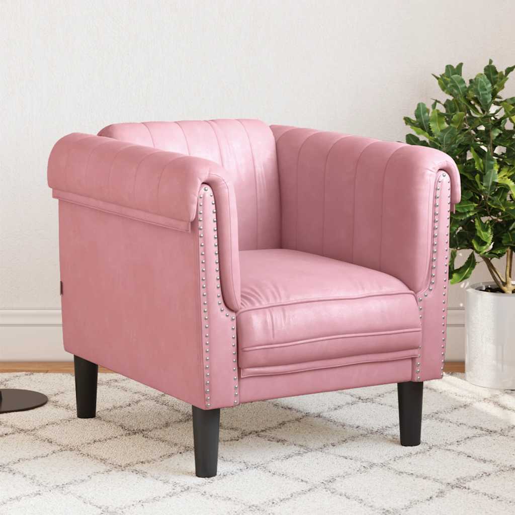 sofastol velour lyserød