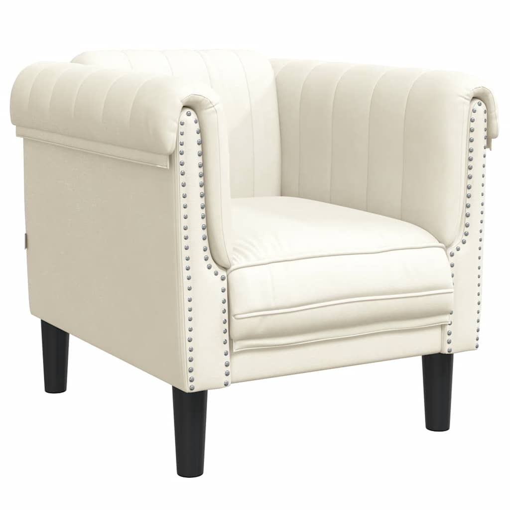 sofastol velour cremefarvet