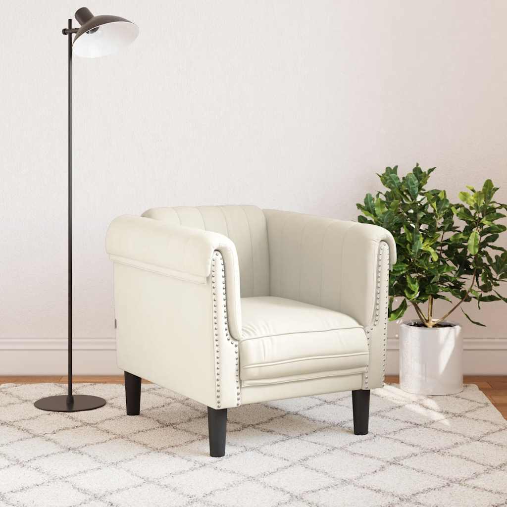 sofastol velour cremefarvet