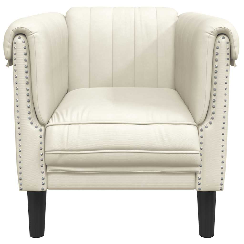 sofastol velour cremefarvet