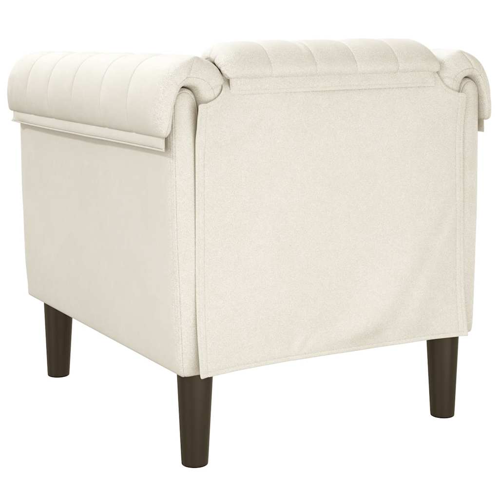 sofastol velour cremefarvet