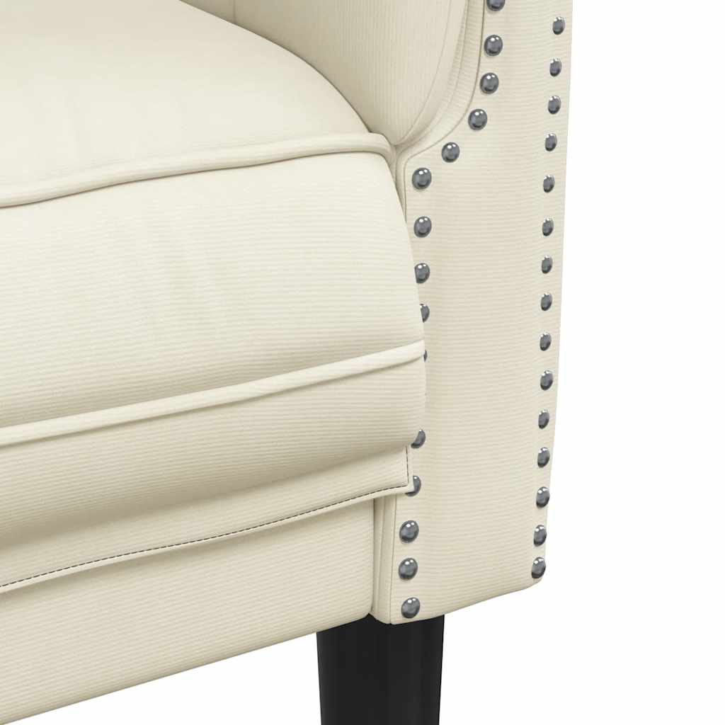 sofastol velour cremefarvet