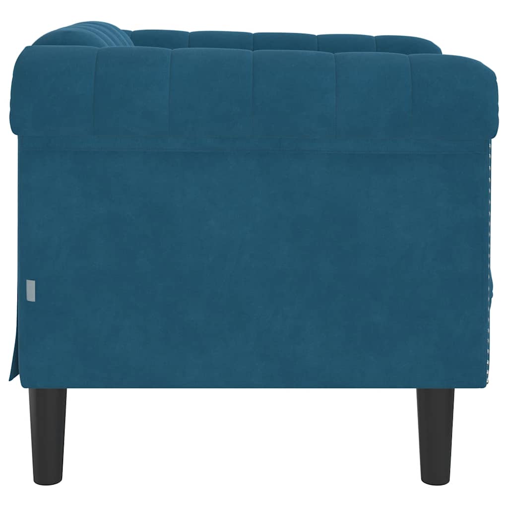 sofastol velour blå